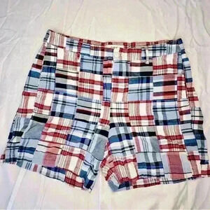 croft & barrow Red, Blue, White Plaid Patchwork Shorts
